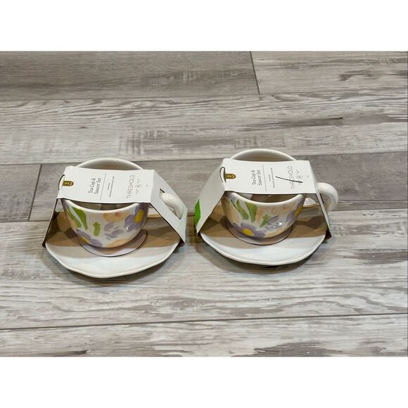 Target Threshold floral Easter bunny tea cup and saucer plate set - Picture 1 of 8